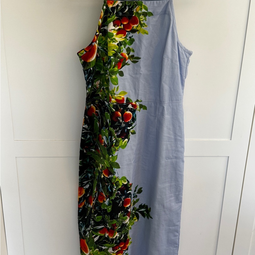 Anthropologie Blue One Shoulder Sheath Dress